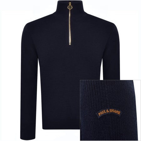 Paul And Shark Crew Neck Knit Jumper Navy Mainline Menswear
